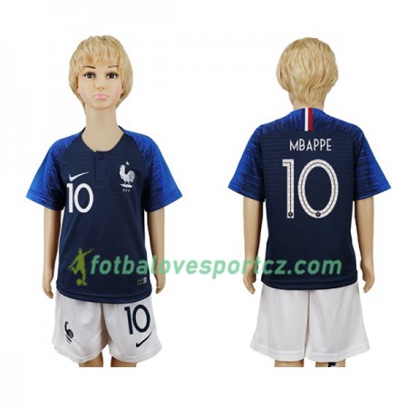 Francie Mbappé 10 Domácí MS 2018 - Dětské Fotbalové Dresy (S/S)